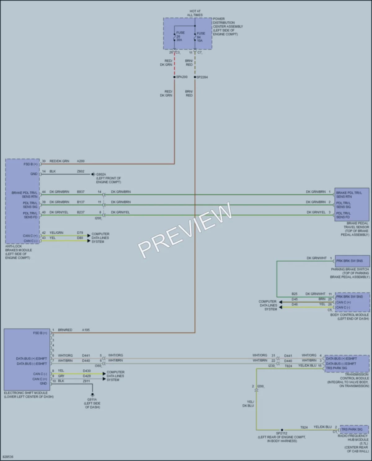 2024 Ram 1500Classic Shift Interlock wiring diagram preview