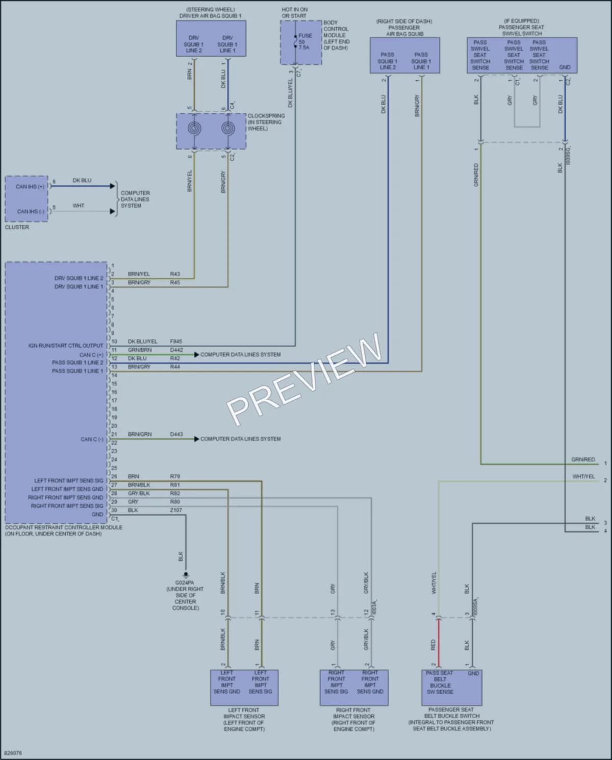 2024 Ram 1500ProMaster Supplemental Restraints wiring diagram preview