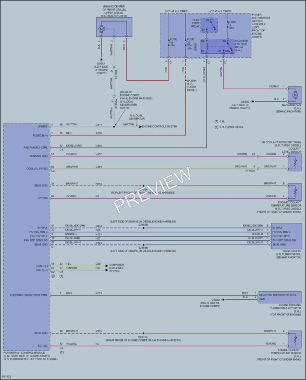 2024 Ram 2500 Cooling Fan wiring diagram preview