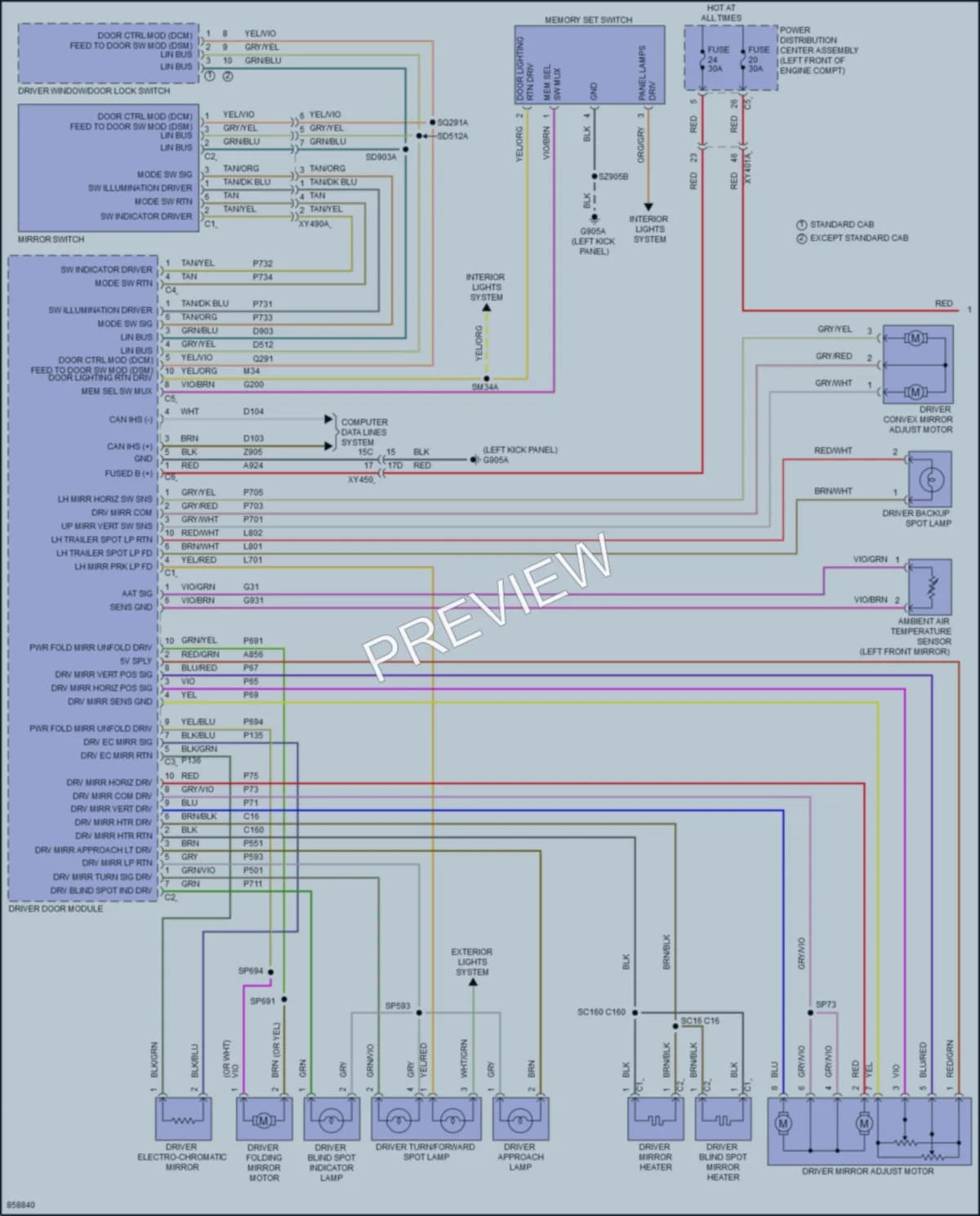 2024 Ram 2500 Memory Systems wiring diagram preview