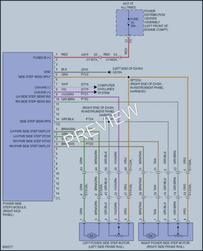 2024 Ram 2500 Trunk Tailgate Fuel Door wiring diagram preview