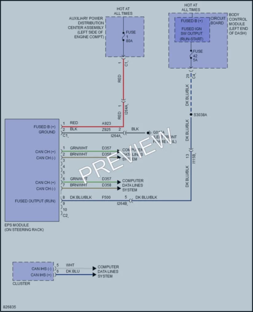 2024 Ram 2500ProMaster Electronic Power Steering wiring diagram preview