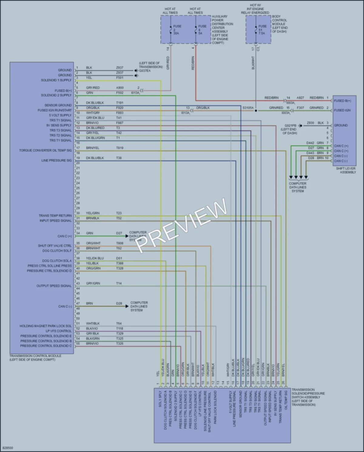 2024 Ram 2500ProMaster Transmission wiring diagram preview