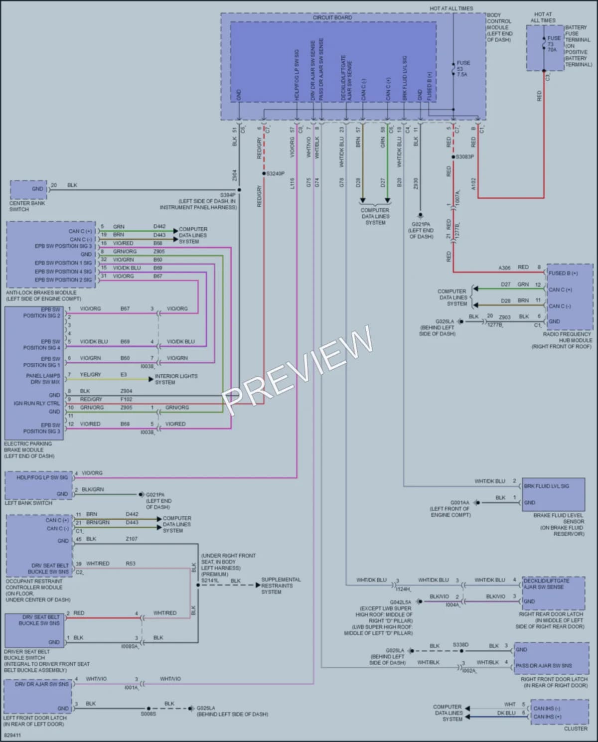 2024 Ram 2500ProMaster Warning Systems wiring diagram preview