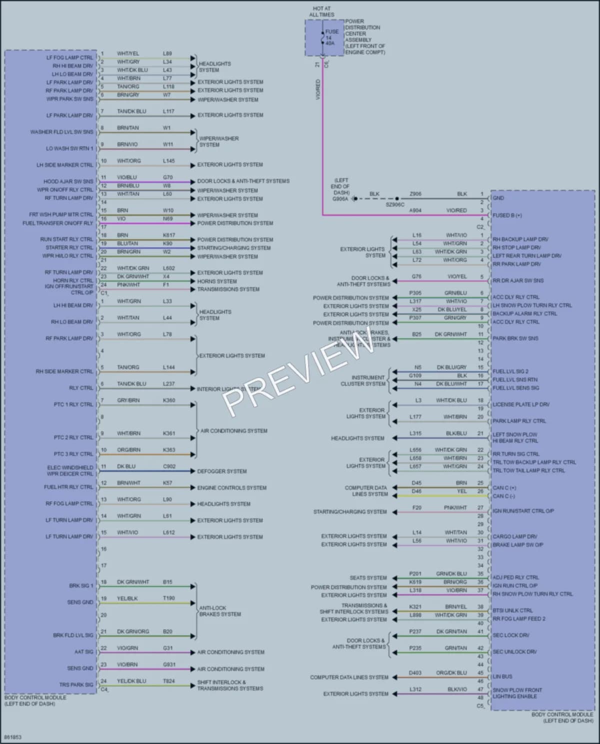 2024 Ram 3500 Body Control Modules wiring diagram preview