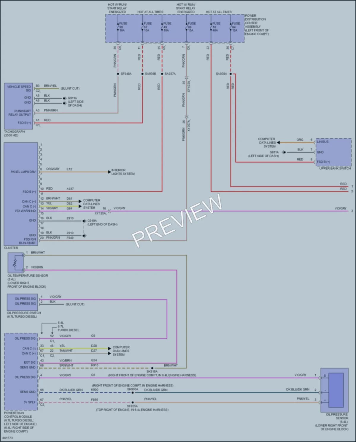2024 Ram 3500 Instrument Cluster wiring diagram preview