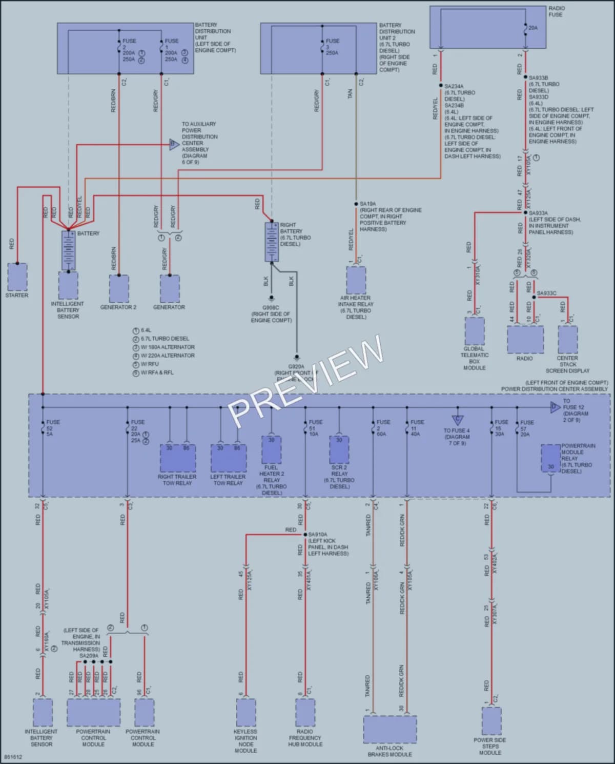 2024 Ram 3500 Power Distribution wiring diagram preview