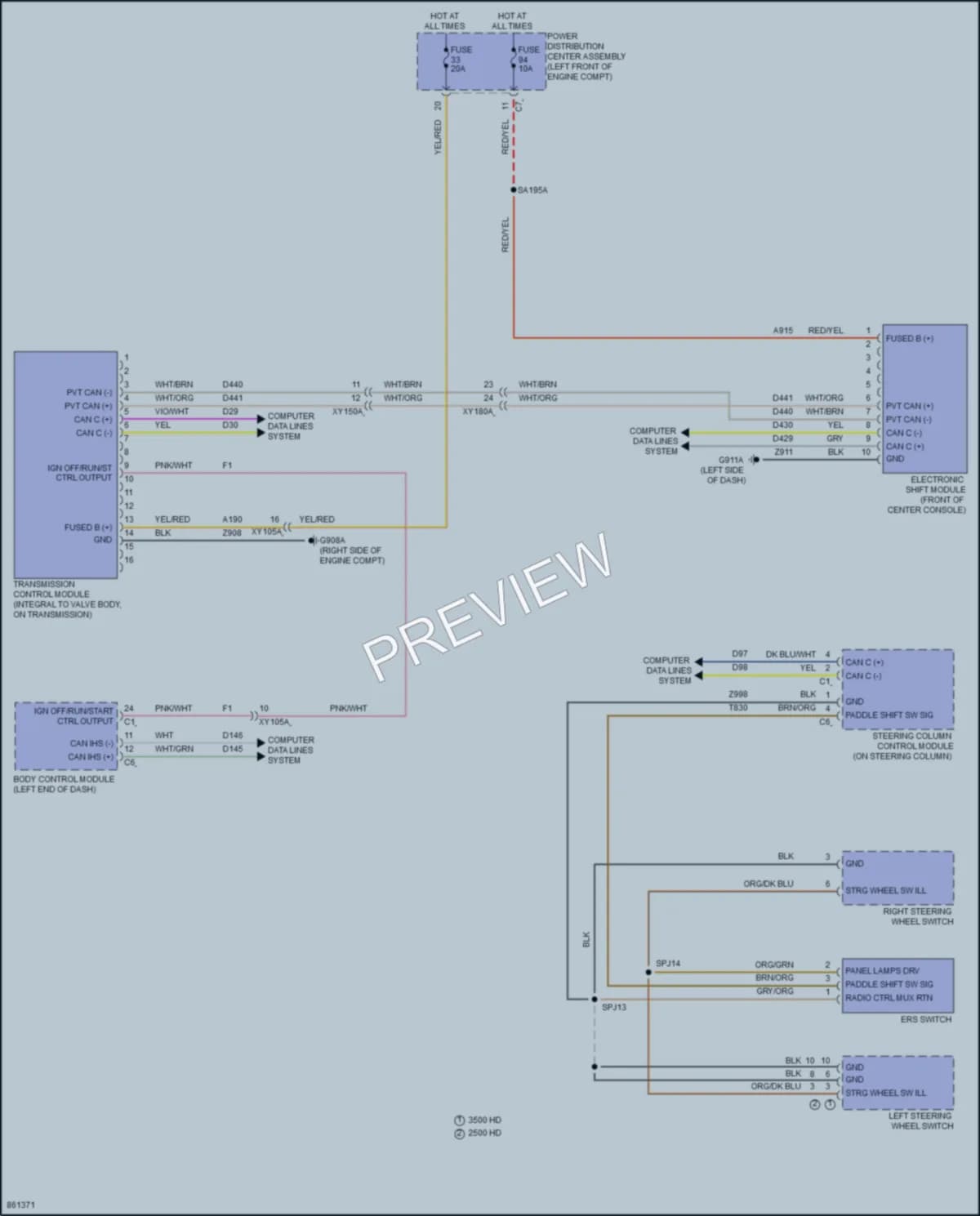 2024 Ram 3500 Transmission wiring diagram preview