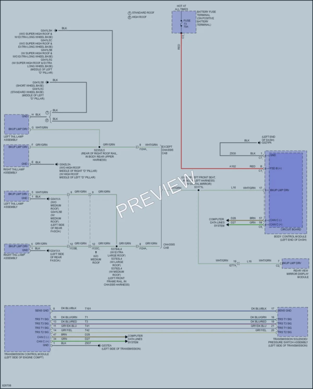 2024 Ram 3500ProMaster Exterior Lights wiring diagram preview