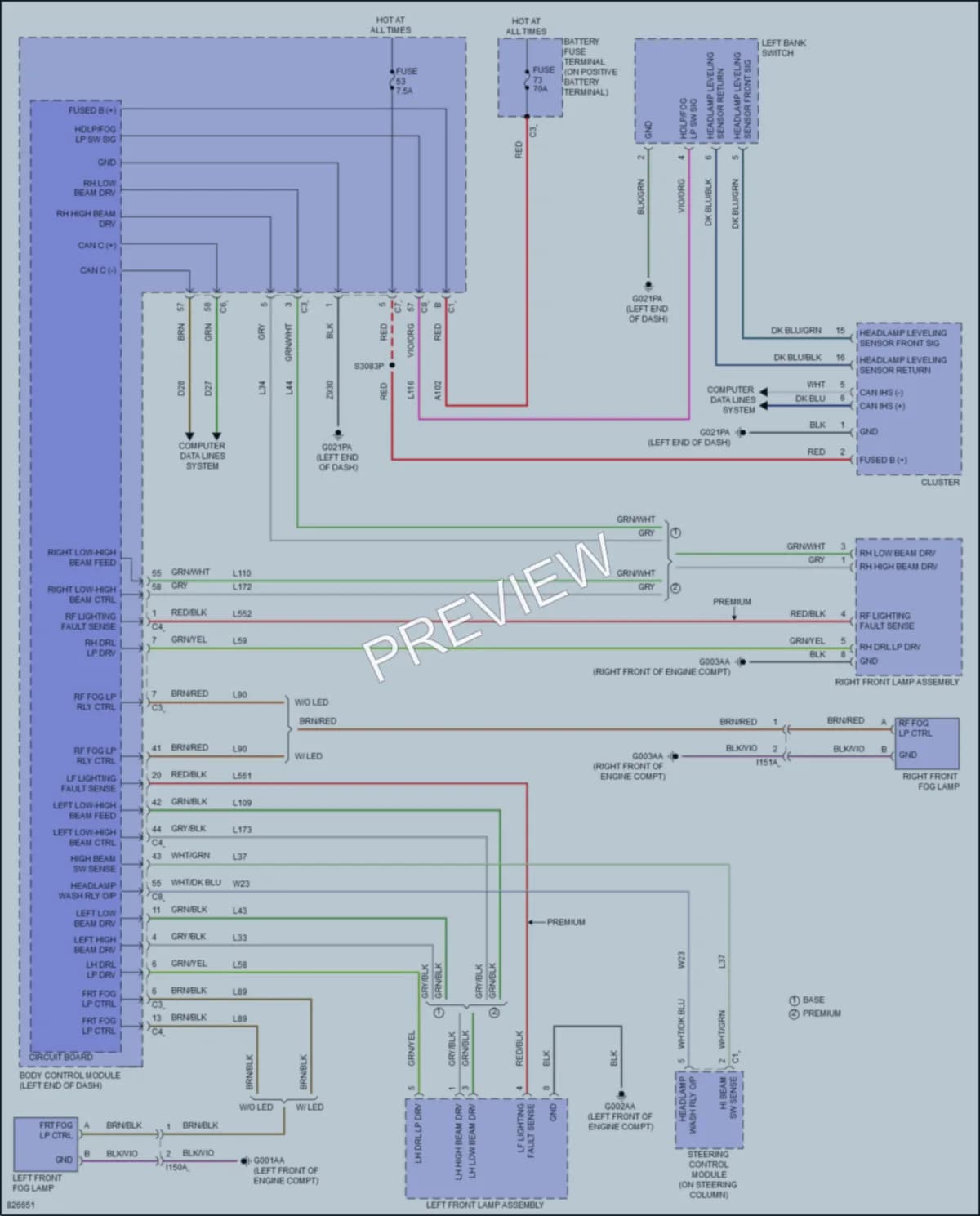 2024 Ram 3500ProMaster Headlights wiring diagram preview