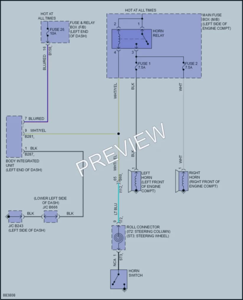 2024 Subaru Ascent Horn wiring diagram preview