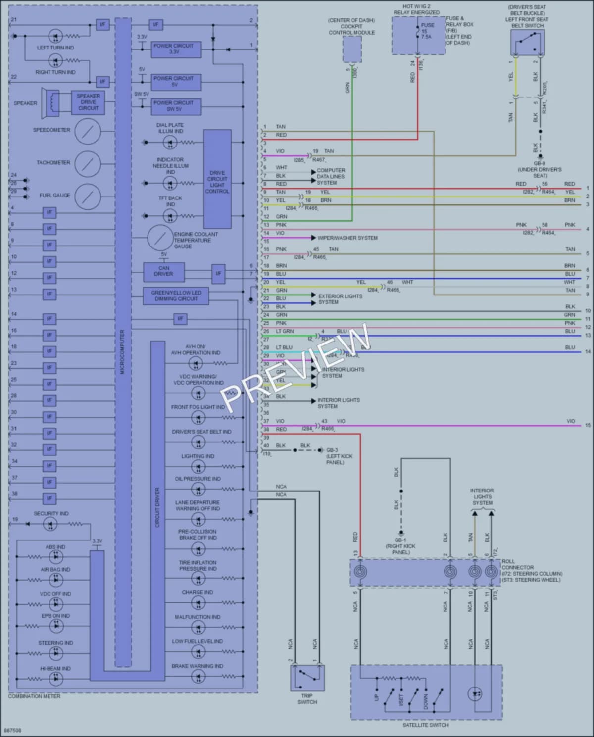 2024 Subaru Ascent Instrument Cluster wiring diagram preview
