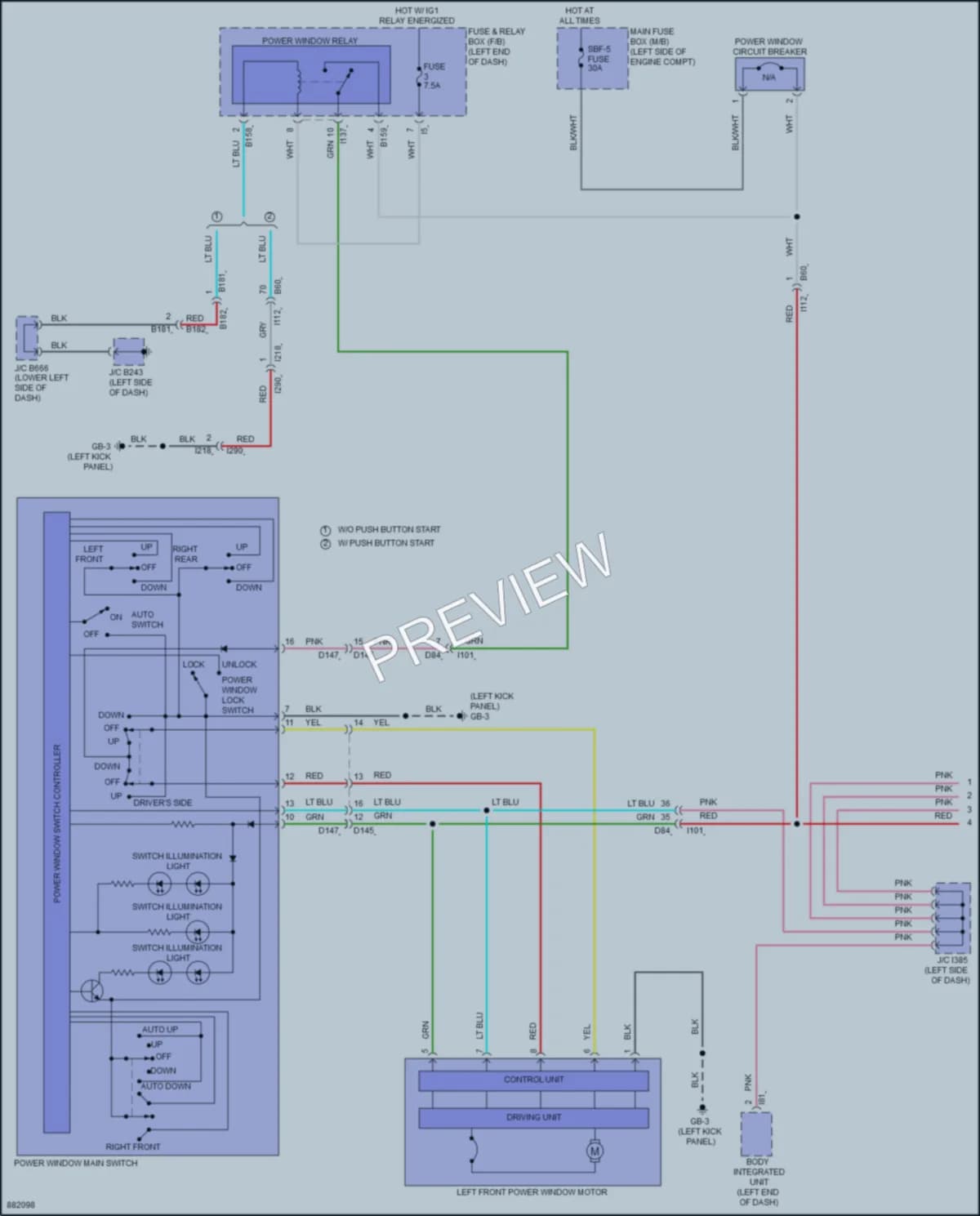 2024 Subaru Ascent Power Windows wiring diagram preview