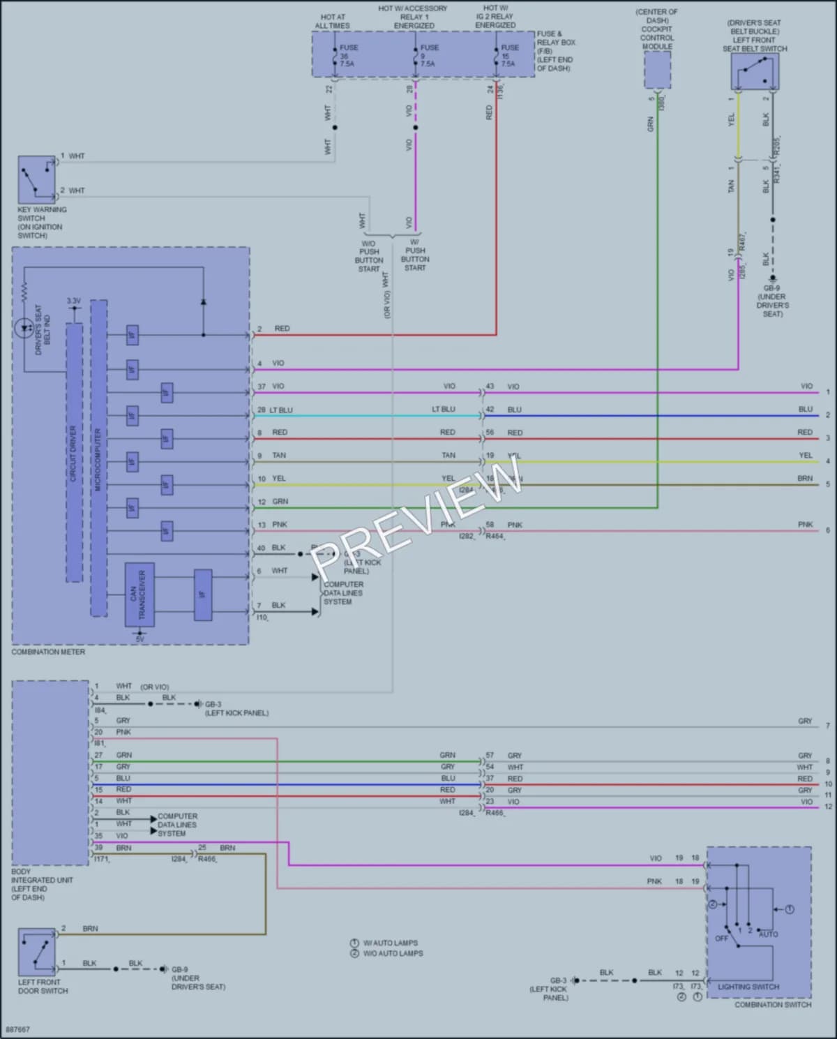 2024 Subaru Ascent Warning Systems wiring diagram preview
