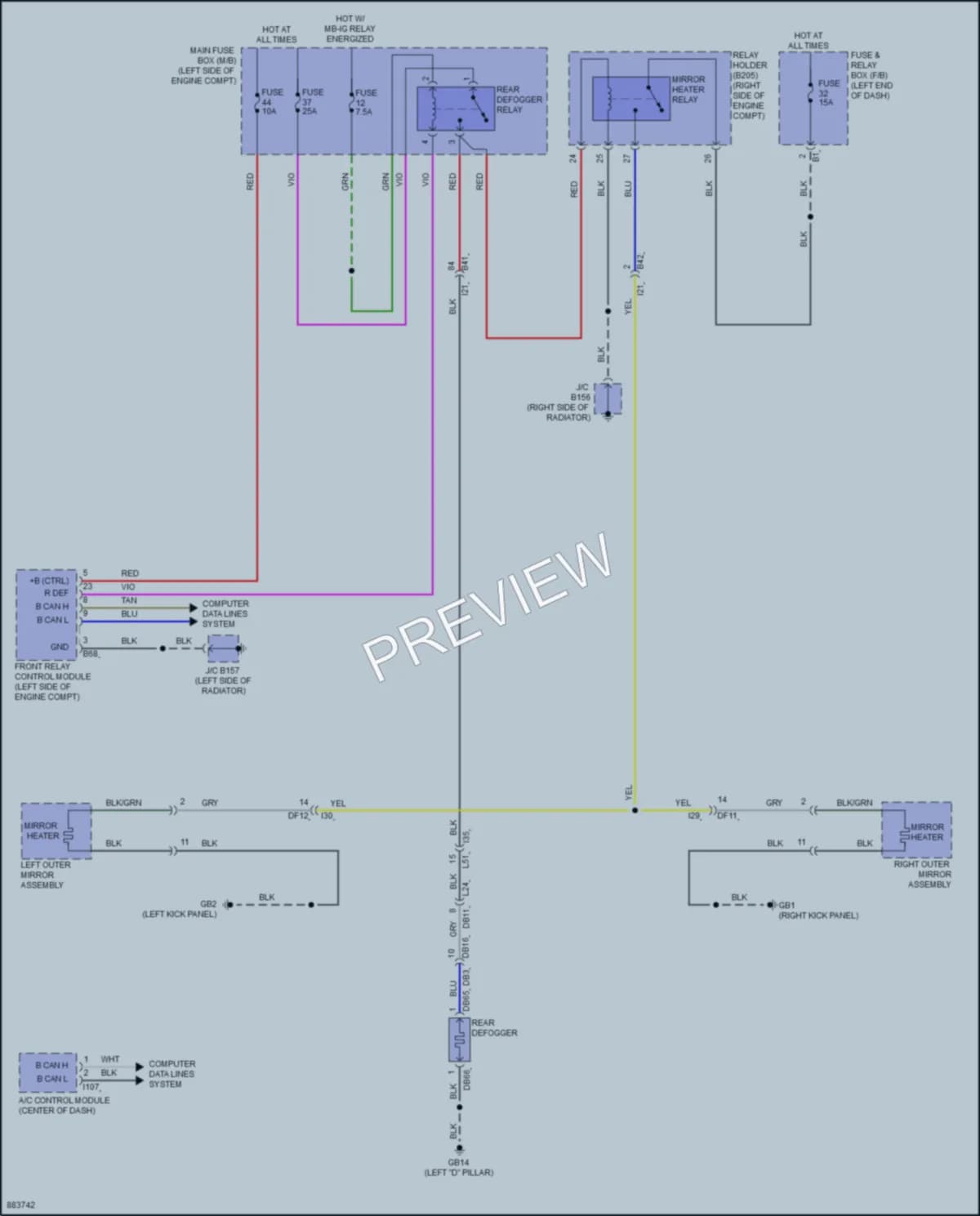 2024 Subaru Crosstrek Defoggers wiring diagram preview