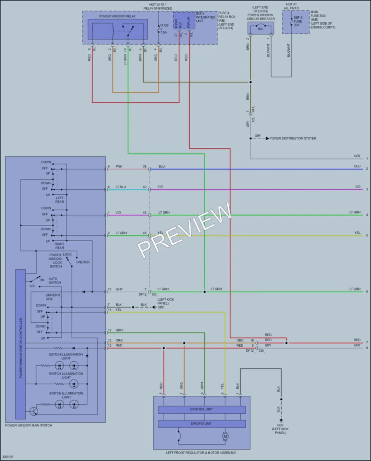 2024 Subaru Crosstrek Power Windows wiring diagram preview