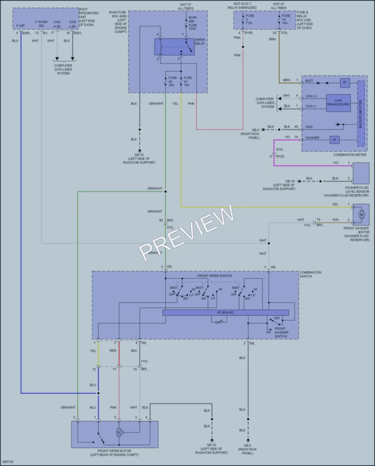 2024 Subaru Forester Wiper Washer wiring diagram preview
