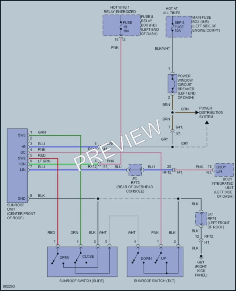 2024 Subaru Impreza Power Top Sunroof wiring diagram preview