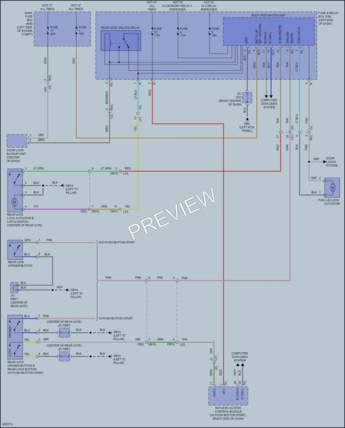 2024 Subaru Impreza Trunk Tailgate Fuel Door wiring diagram preview