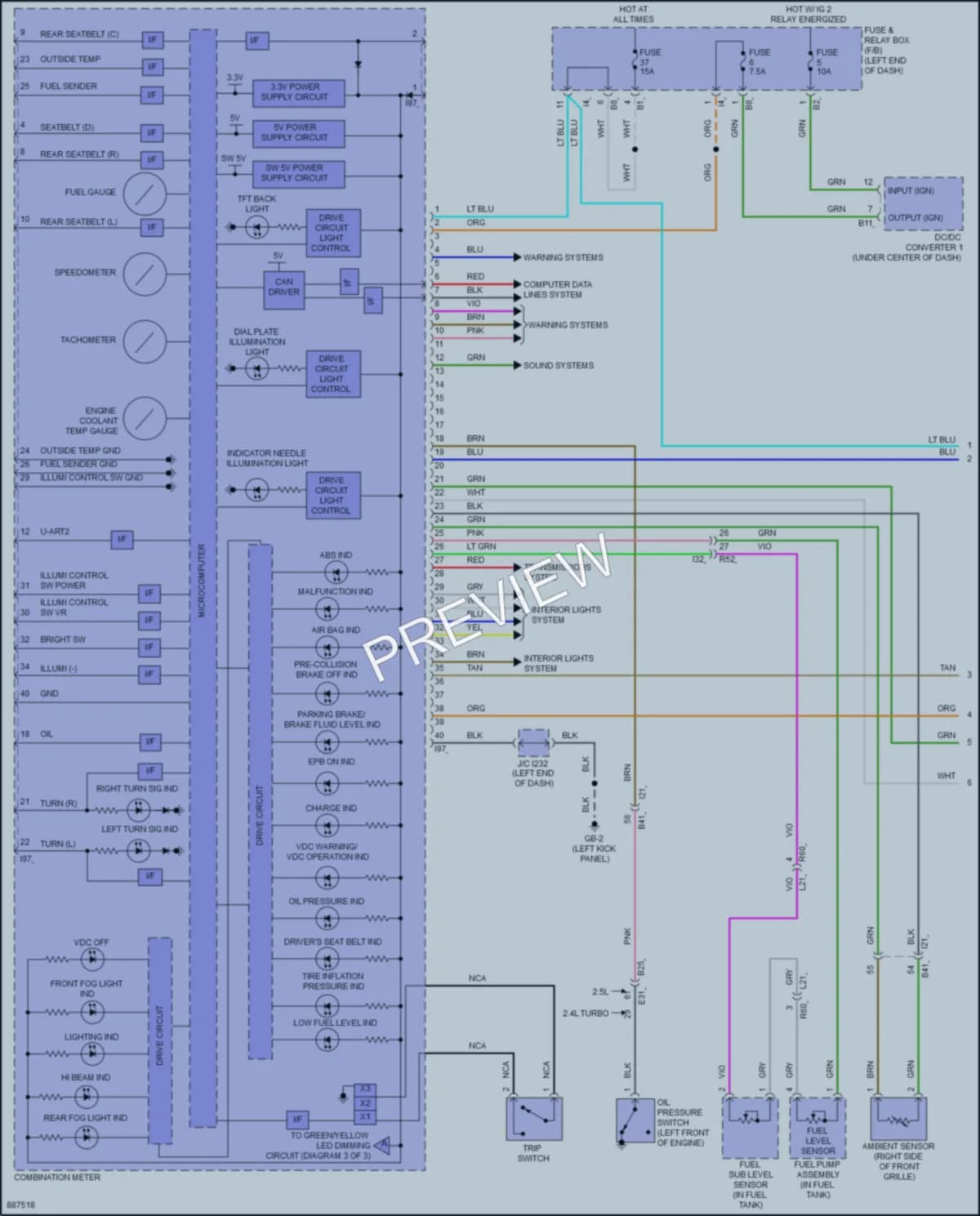 2024 Subaru Legacy Instrument Cluster wiring diagram preview