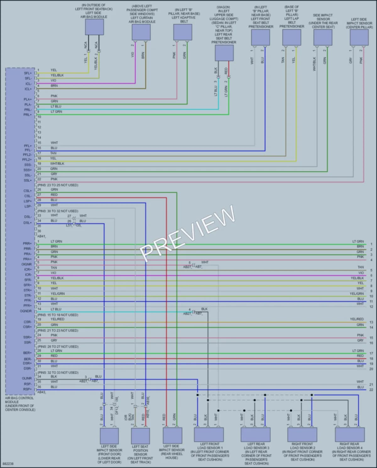 2024 Subaru Outback Supplemental Restraints wiring diagram preview