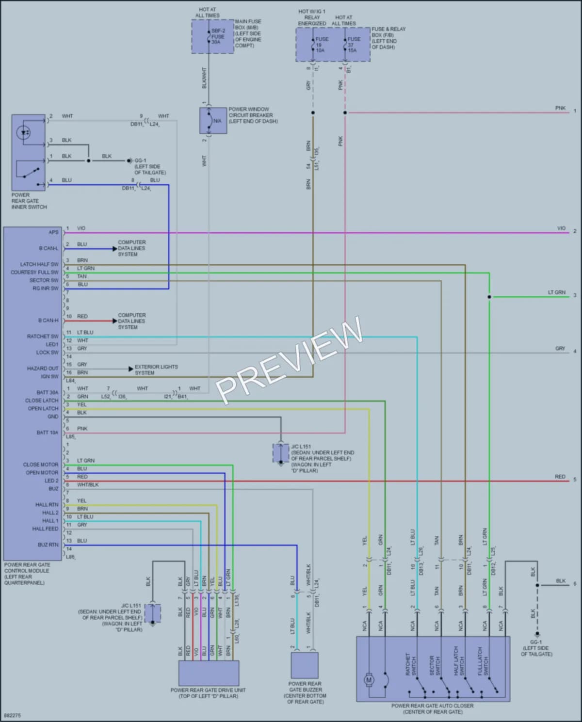 2024 Subaru Outback Trunk Tailgate Fuel Door wiring diagram preview