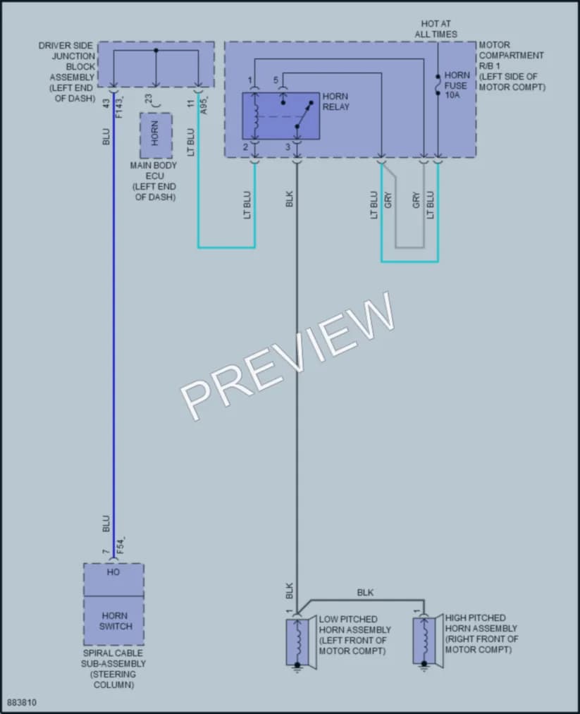 2024 Subaru Solterra Horn wiring diagram preview