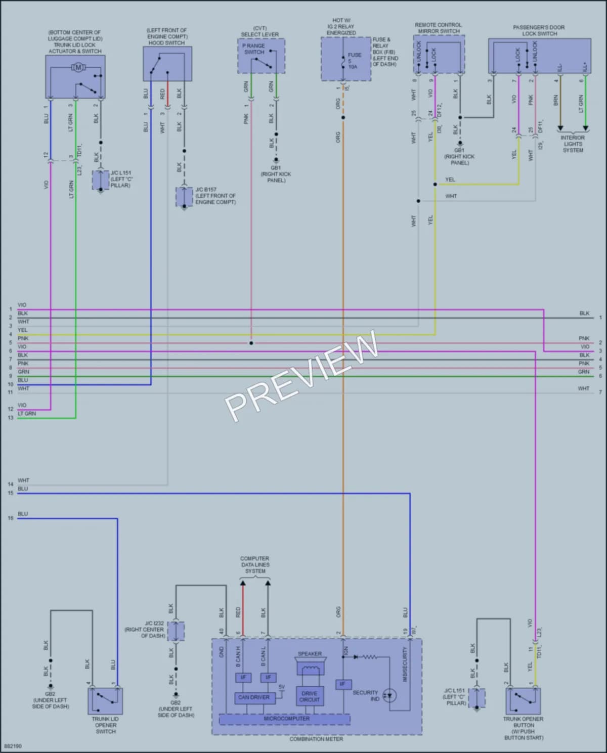 2024 Subaru WRX Anti Theft wiring diagram preview