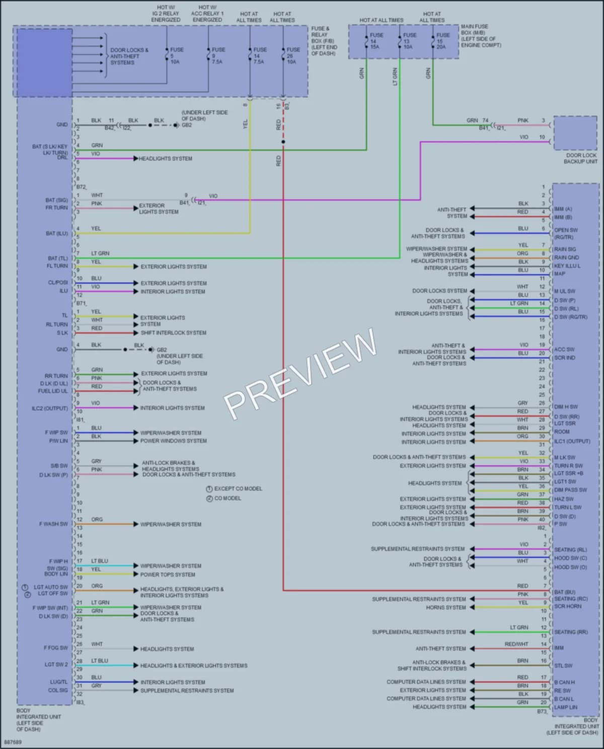 2024 Subaru WRX Body Control Modules wiring diagram preview
