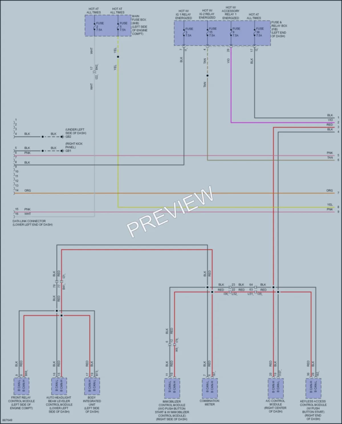 2024 Subaru WRX Computer Data Lines wiring diagram preview