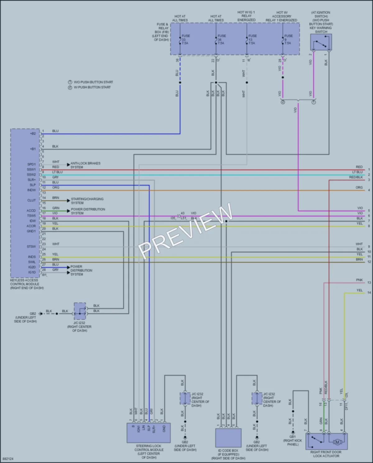 2024 Subaru WRX Power Door Locks wiring diagram preview
