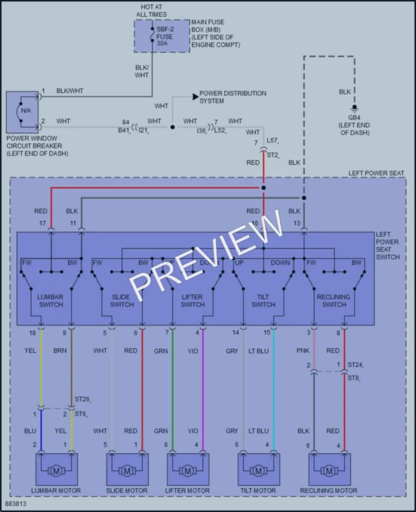 2024 Subaru WRX Power Seats wiring diagram preview
