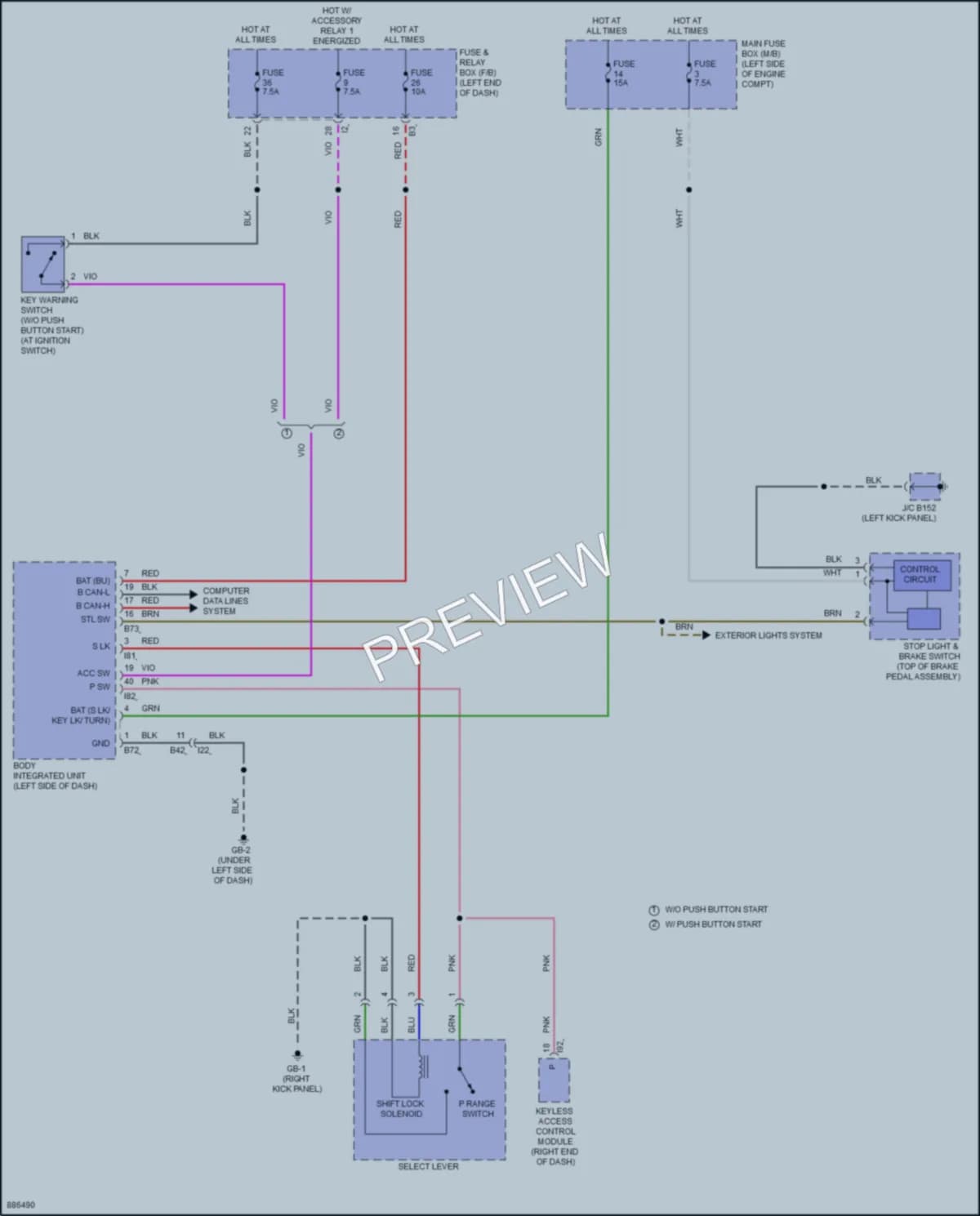2024 Subaru WRX Shift Interlock wiring diagram preview