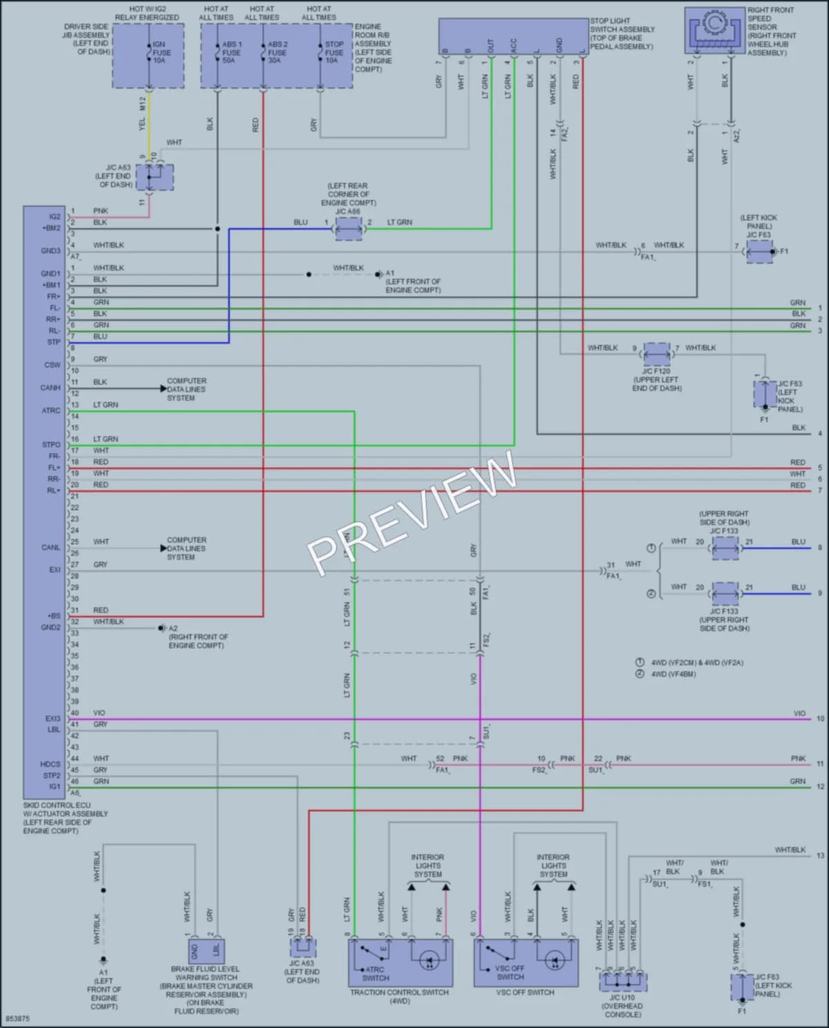 2024 Toyota 4Runner Anti Lock Brakes wiring diagram preview