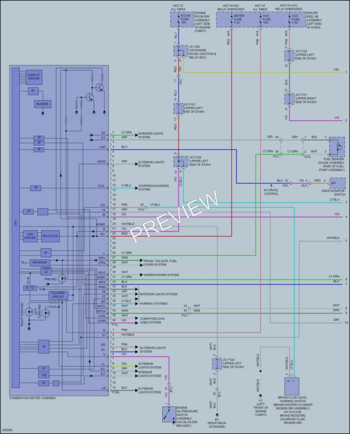 2024 Toyota 4Runner Instrument Cluster wiring diagram preview