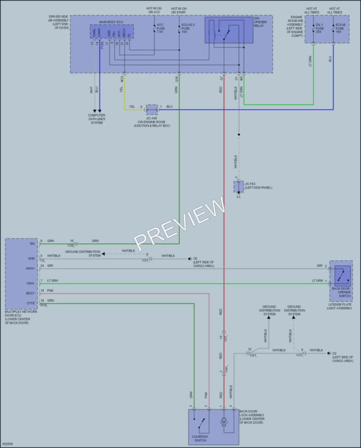 2024 Toyota 4Runner Trunk Tailgate Fuel Door wiring diagram preview