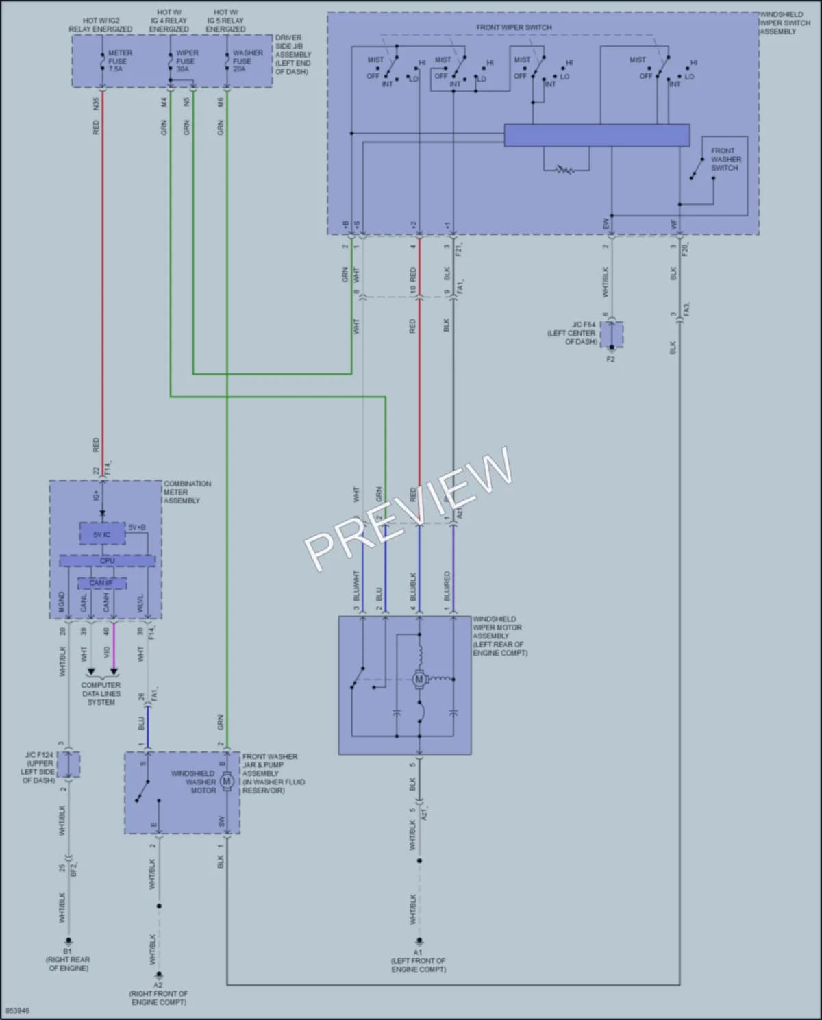 2024 Toyota 4Runner Wiper Washer wiring diagram preview
