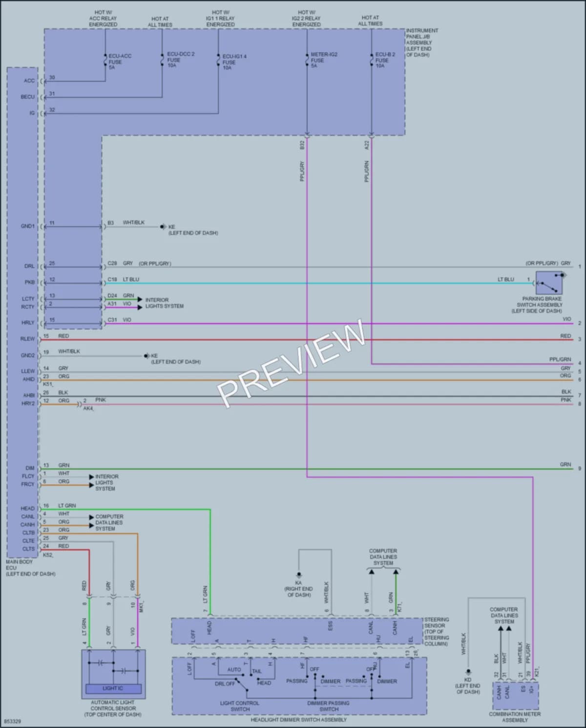 2024 Toyota Camry Headlights wiring diagram preview
