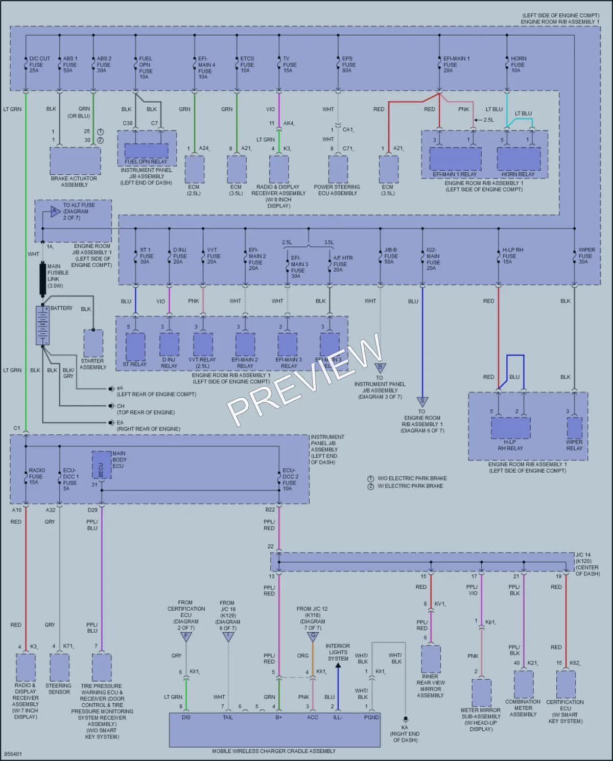 2024 Toyota Camry Power Distribution wiring diagram preview