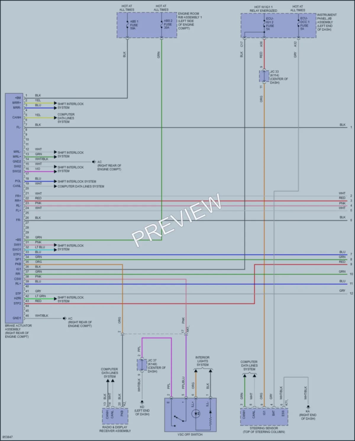 2024 Toyota CamryHybrid Anti Lock Brakes wiring diagram preview