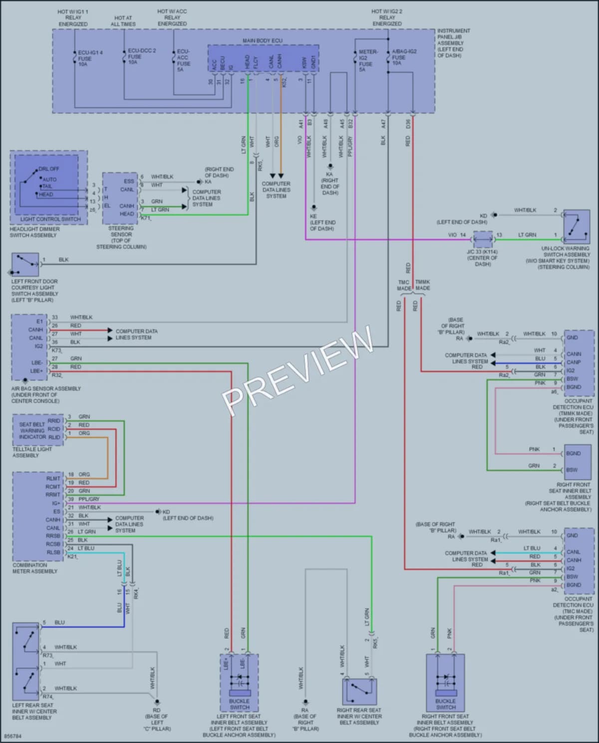 2024 Toyota CamryHybrid Warning Systems wiring diagram preview