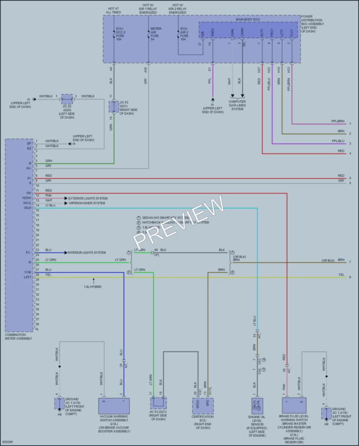 2024 Toyota Corolla Instrument Cluster wiring diagram preview
