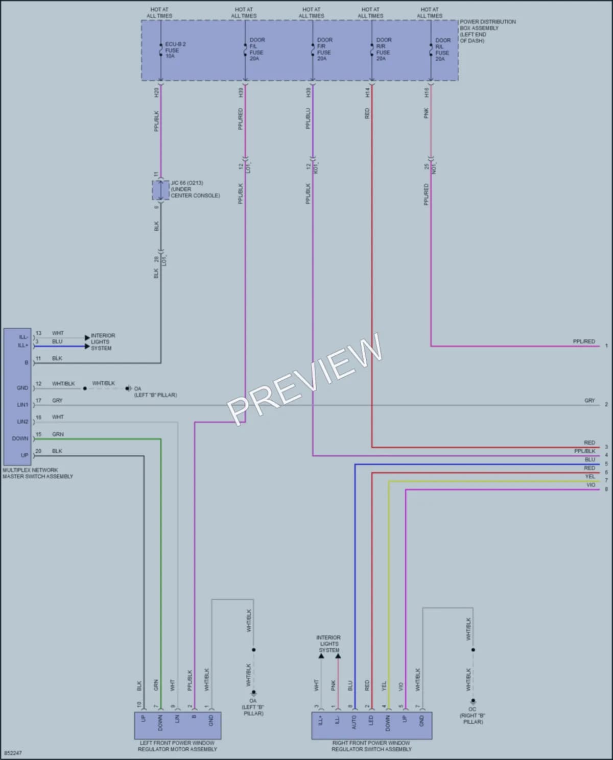 2024 Toyota Corolla Power Windows wiring diagram preview