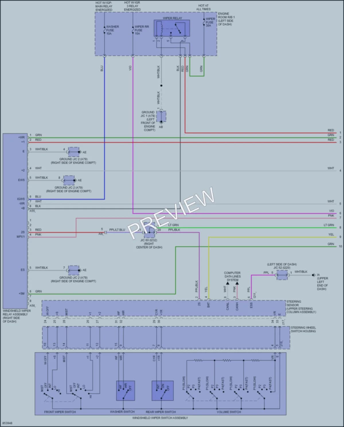 2024 Toyota Corolla Wiper Washer wiring diagram preview