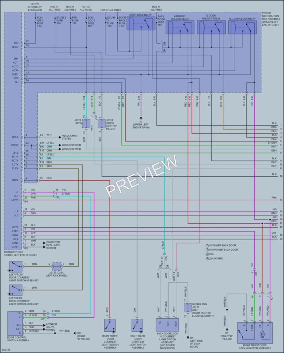 2024 Toyota CorollaCross Anti Theft wiring diagram preview