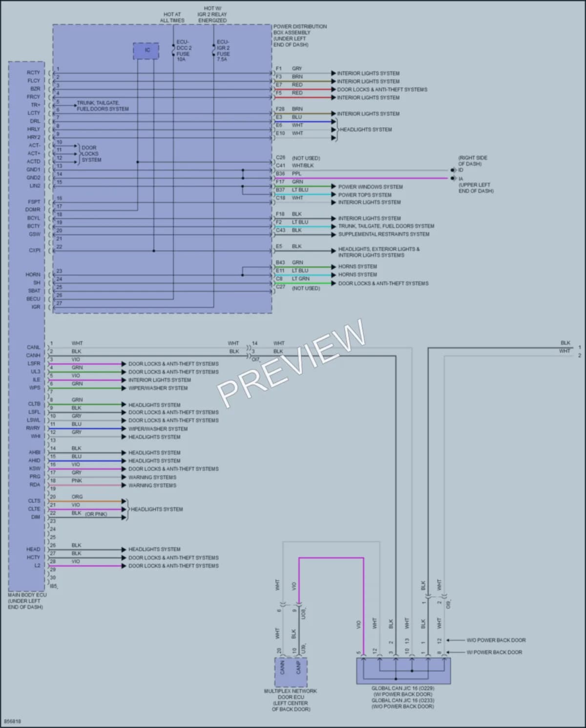 2024 Toyota CorollaCross Body Control Modules wiring diagram preview