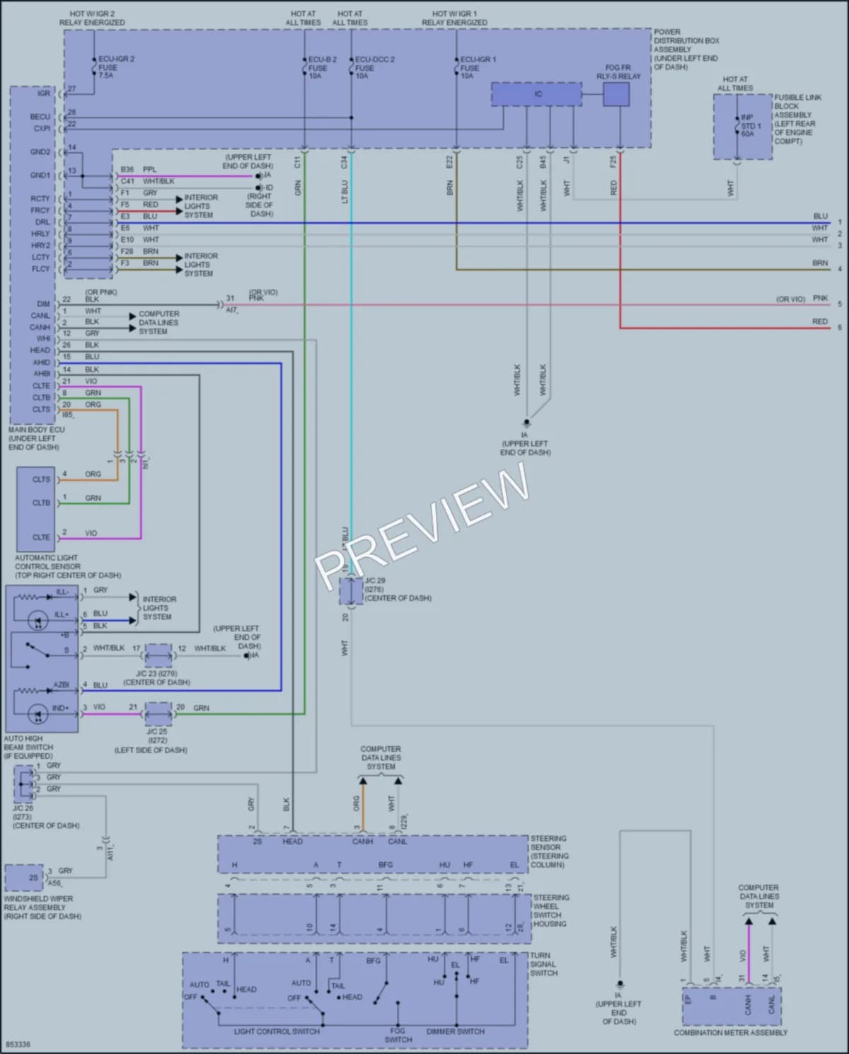 2024 Toyota CorollaCross Headlights wiring diagram preview