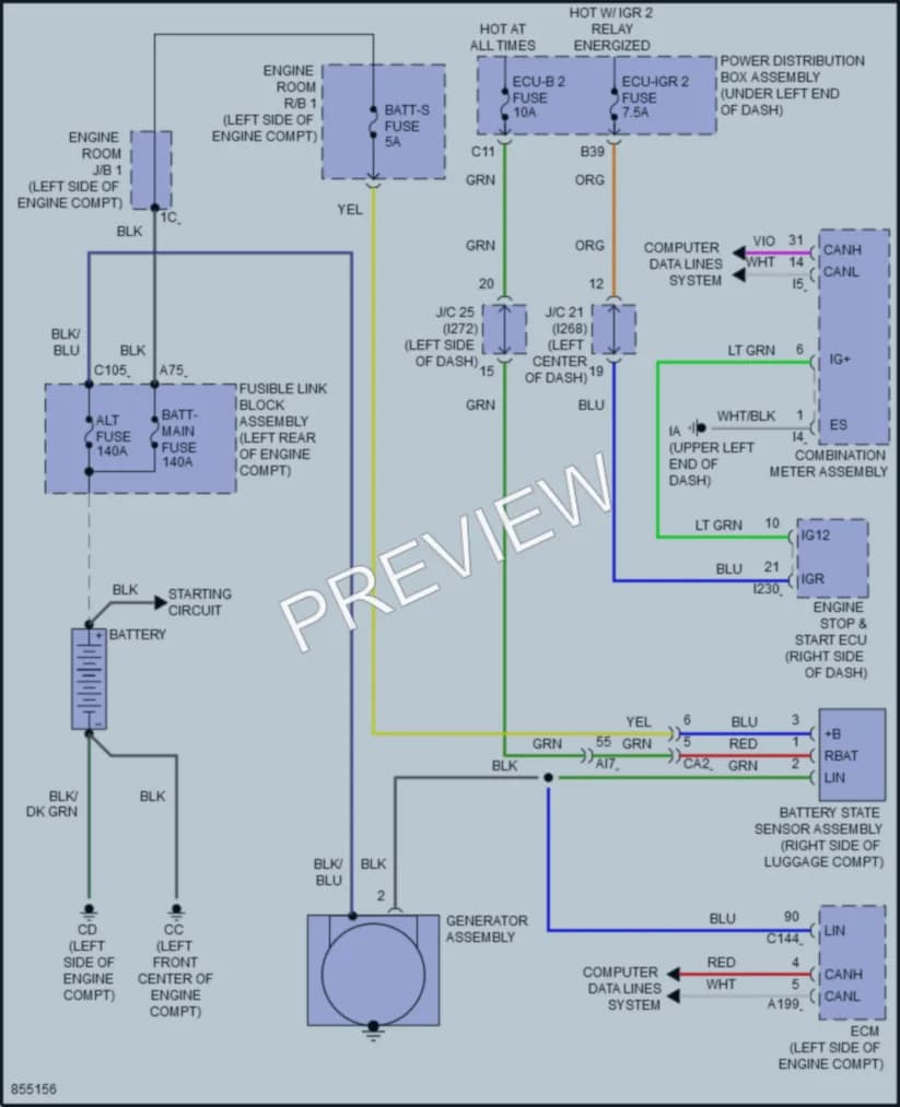 2024 Toyota CorollaCross Starting Charging wiring diagram preview