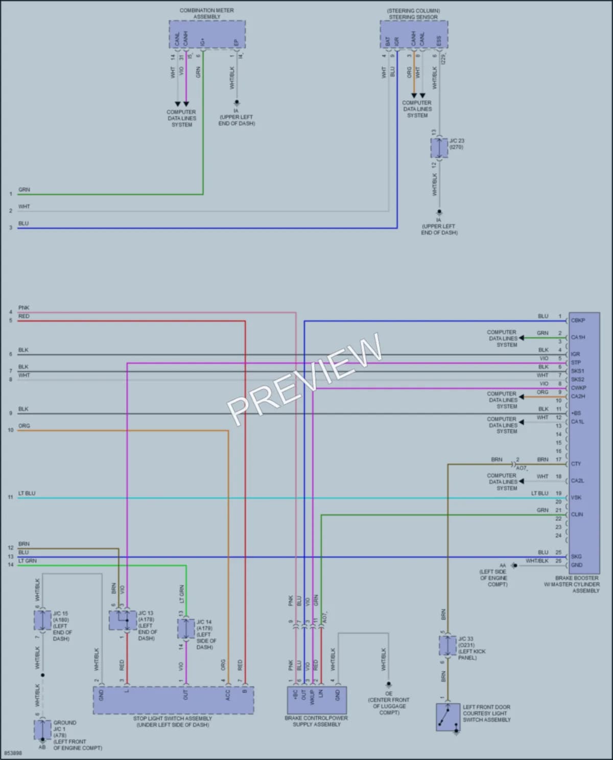 2024 Toyota CorollaCrossHybrid Anti Lock Brakes wiring diagram preview
