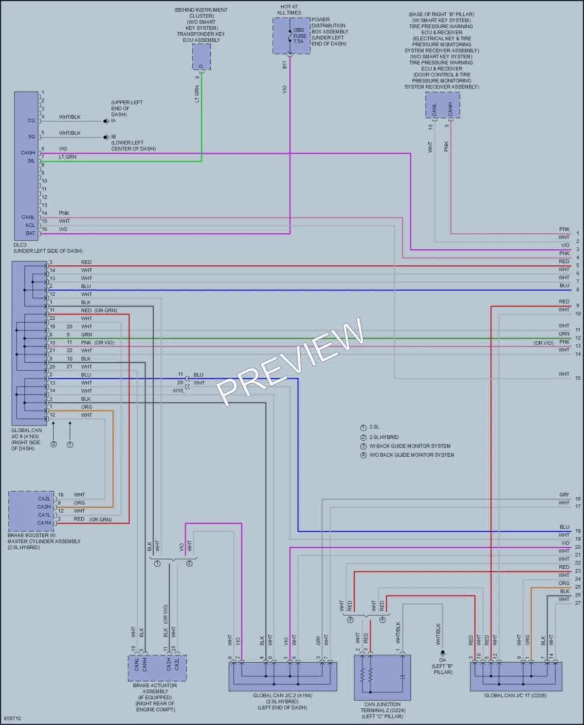 2024 Toyota CorollaCrossHybrid Computer Data Lines wiring diagram preview